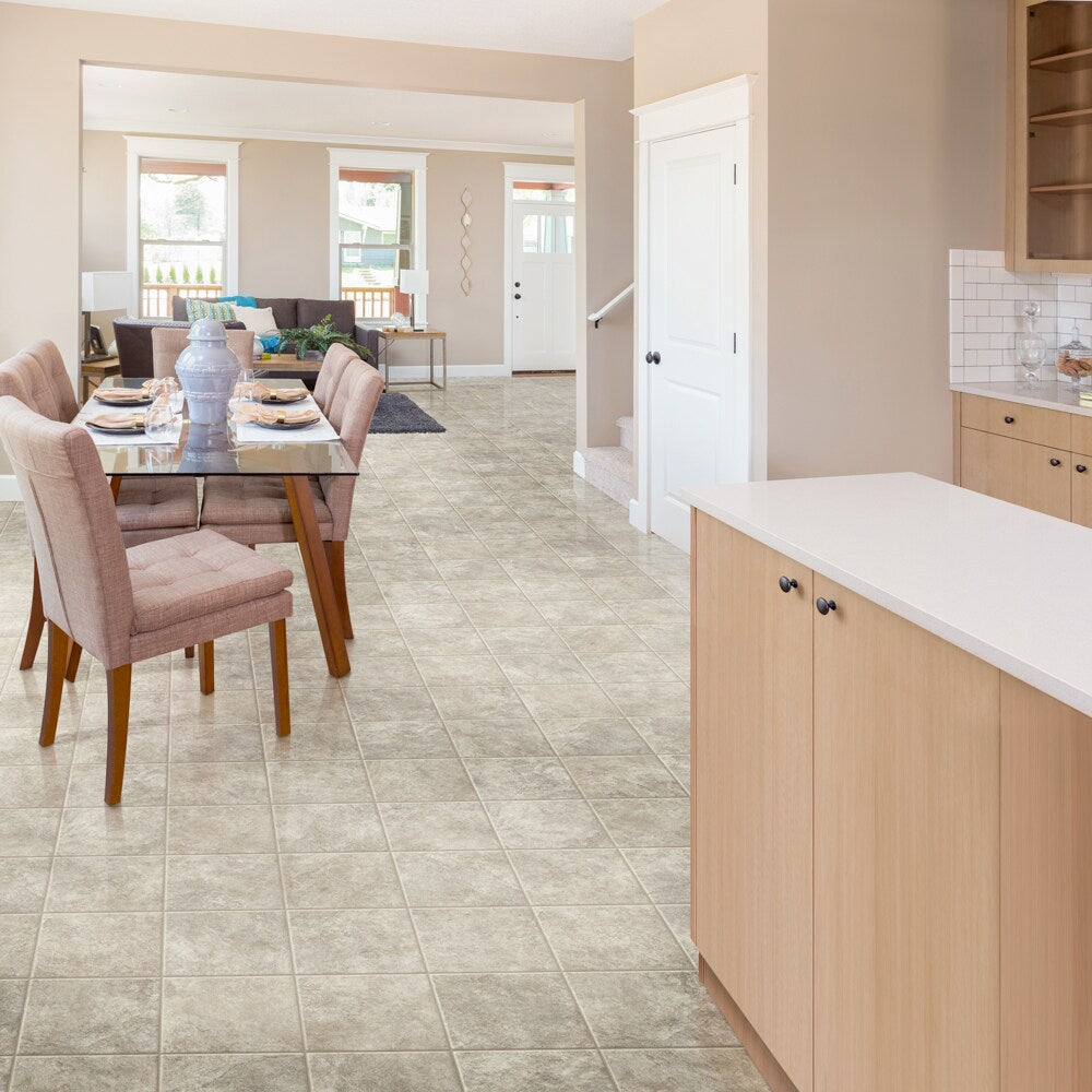Congoleum ArmorCore Pro UR Santa Fe 12-ft W x Cut-to-Length Light Breeze Stone Look Low-Gloss Sheet Vinyl Flooring