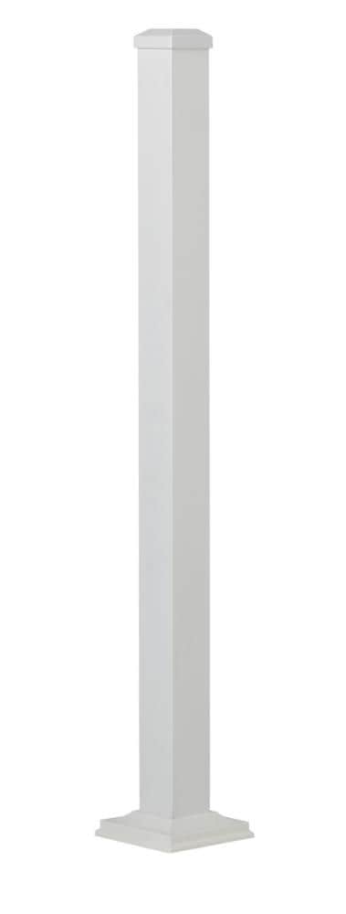 Deckorators 2.5-in x 2.5-in x 4-ft Textured White Aluminum Deck Post