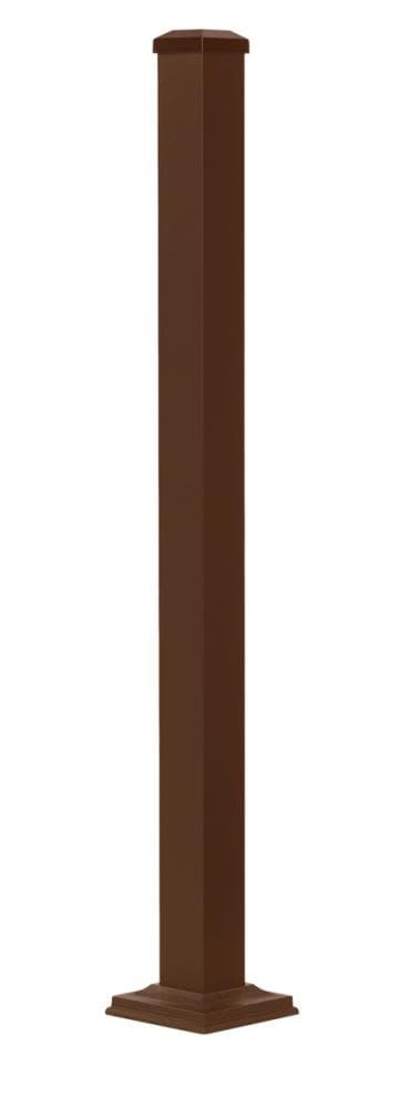 Deckorators 2.5-in x 2.5-in x 4-ft Weathered Brown Aluminum Deck Middle Stair Post