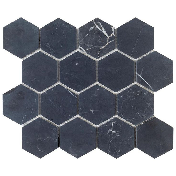 Jeffrey Court Dream Hex White 10.875 in. x 9.5 in. x 8 mm Honed Natural Stone Mosaic Floor and Wall Tile