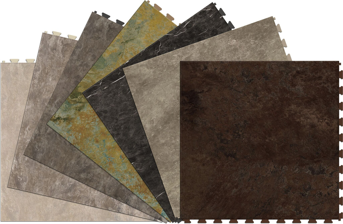 Perfection Floor Tile Stonecraft Collection Sandstone Granite/Satin 20-in x 20-in Water-Resistant Interlocking Luxury Vinyl Tile Flooring, 16.7-sq ft Carton