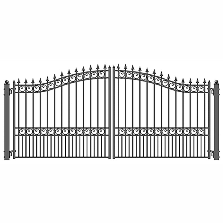 ALEKO 18-ft x 6-ft Black Galvanized Steel Driveway Gate