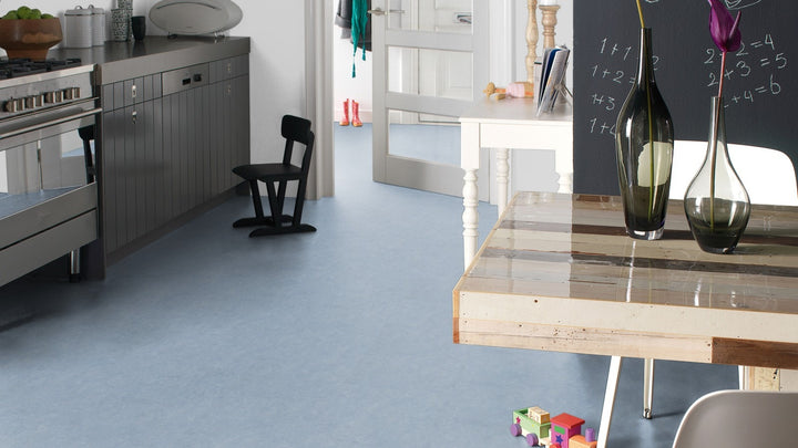 Forbo Flooring Systems Marmoleum Cinch Loc Seal Blue Heaven 10-mm T x 12-in W x 36-in L Waterproof Tile Look Laminate Flooring (20.34-sq ft / Carton)