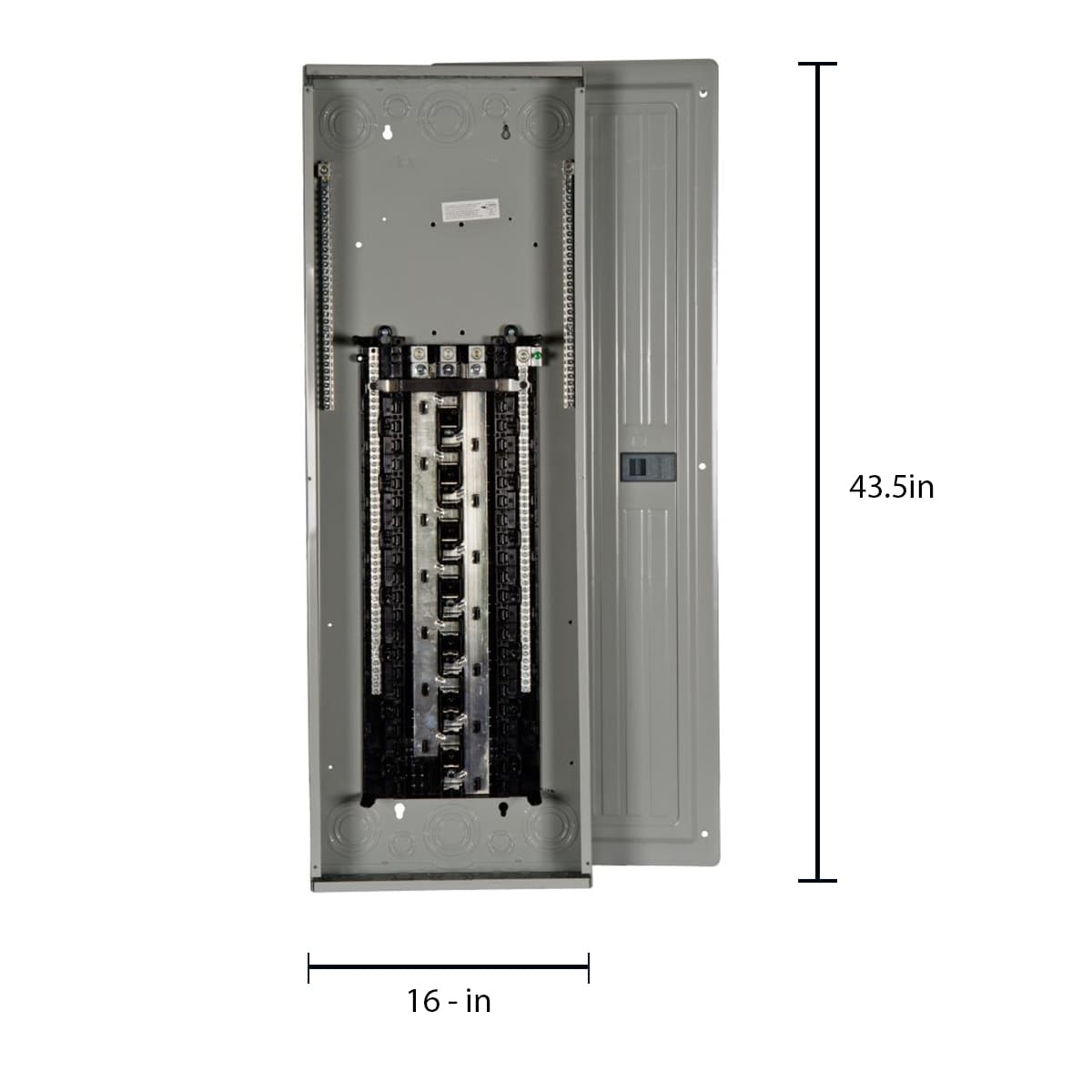 Siemens PL 225-Amp 42-space load center - angle view