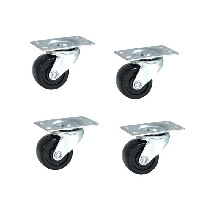 2 in. Dia Low Profile Rubber Swivel Plate Casters (4-Pack)