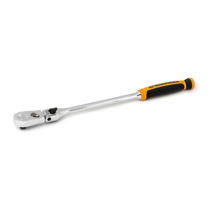 3/8 in. Drive 13 in. 90 Tooth Dual Material Locking Flex Head Teardrop Ratchet - Super Arbor