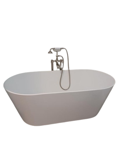 Freestanding 59.1 in. Fiberglass Flatbottom Modern Stand Alone Non-Whirlpool Bathtub in Glossy White