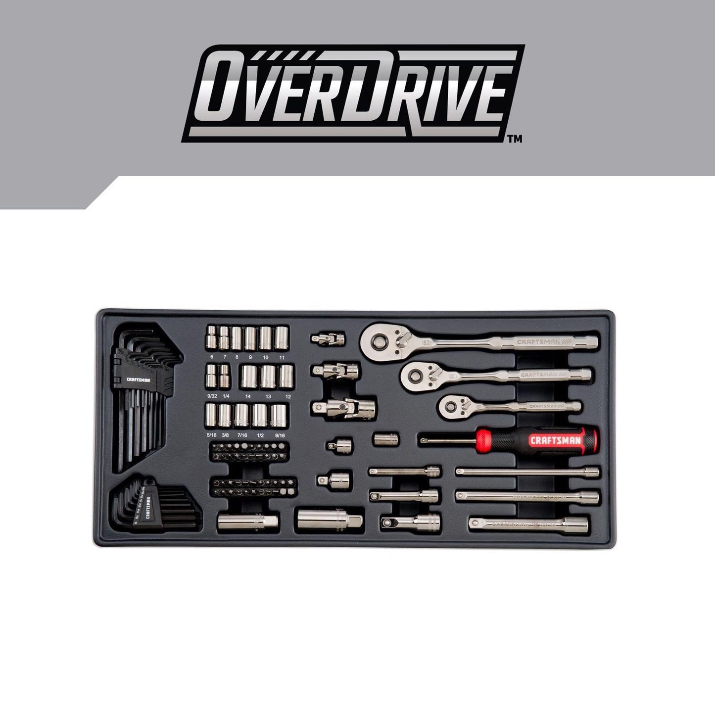 Craftsman OVERDRIVE 284-Piece Mechanic's Tool Set - Metric/SAE, Gunmetal Chrome