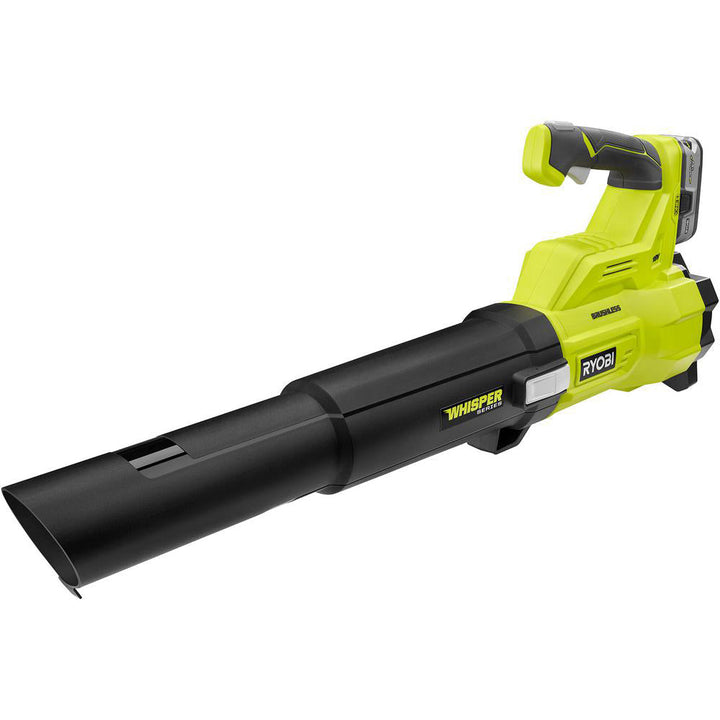RYOBI 110 MPH 410 CFM 18V ONE+ Brushless Cordless Jet Fan Blower Kit with 4Ah Battery and Charger