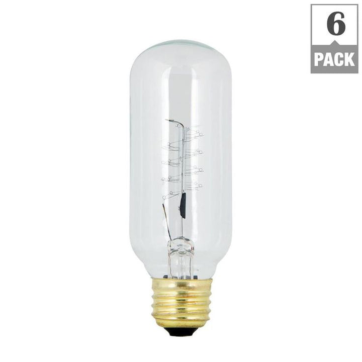 Feit Electric 40-Watt T14 Dimmable Incandescent Amber Glass Vintage Edison Light Bulb with Spiral Filament Soft White (6-Pack)