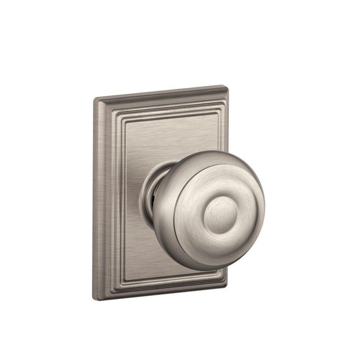 Georgian Satin Nickel Passage Hall/Closet Door Knob with Addison Trim - Super Arbor