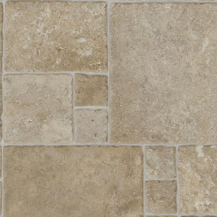 TrafficMASTER Neutral Square Slate Vinyl Sheet, Sold by 12 ft. Wide x Custom Length