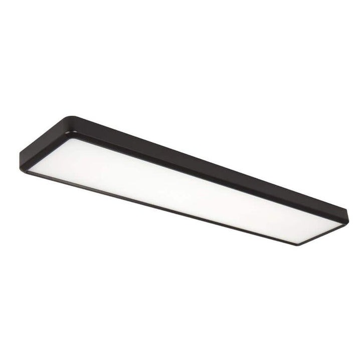 Commercial Electric 4 ft. x 10 in. Deco Matte Black Back-Lit Flat Panel LED Flush Mount 4000 Lumens 3000K 4000K 5000K Dimmable