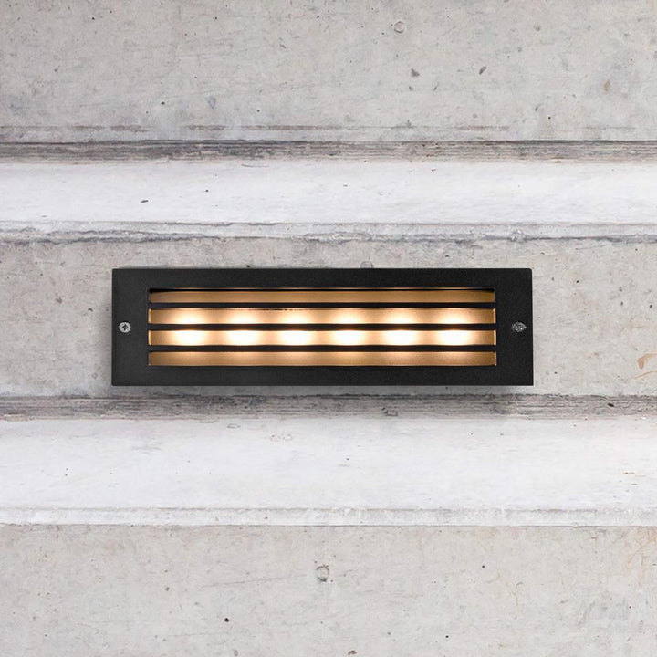 6-Watt Black Outdoor Integrated LED Step Landscape Path Light - Super Arbor