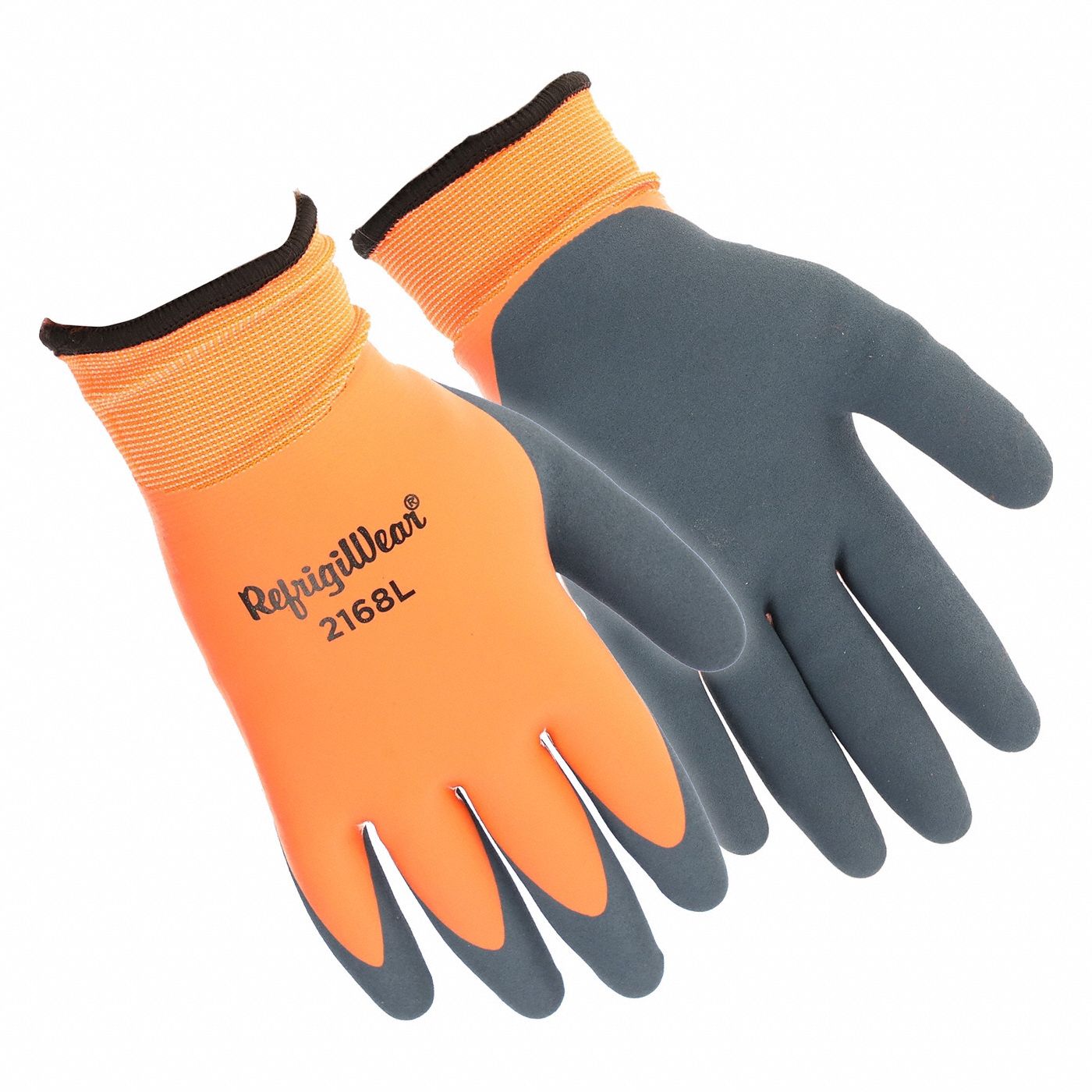 REFRIGIWEAR Waterproof XL Latex Gloves with Sandy Grip - Double Dipped Polyester