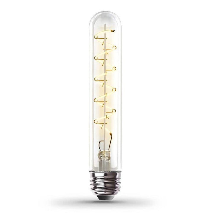 Feit Electric 40-Watt Equivalent T10 Dimmable LED Clear Glass Vintage Edison Large Light Bulb w/ Spiral Filament Bright White (4-Pack)