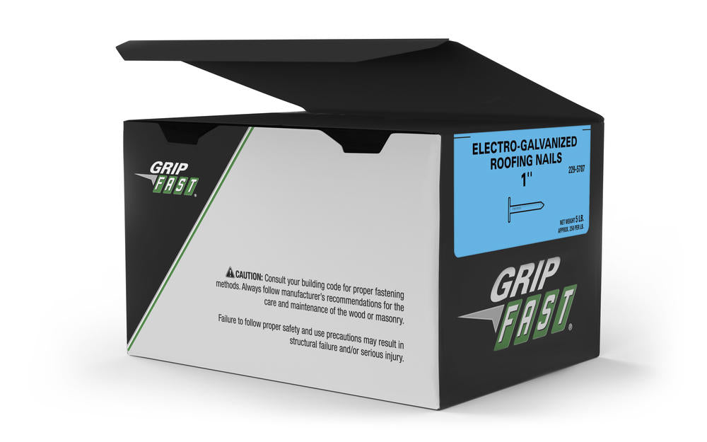 Grip Fast 1 in. Electro-Galvanized Roofing Nails, 5 lb Box