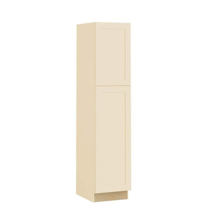 Home Decorators Collection Newport 18 in. W x 24 in. D x 84 in. H Assembled Plywood Pantry Kitchen Cabinet in Blended Cream with Soft Close LH