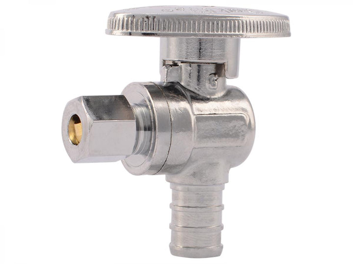 SharkBite Brass 1/2-in PEX Barb x 1/4-in OD Compression Quarter Turn Angle Valve