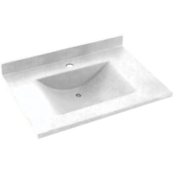 Swan Contour 31 in. W x 22 in. D Solid Surface Vanity Top with Integral Sink in White
