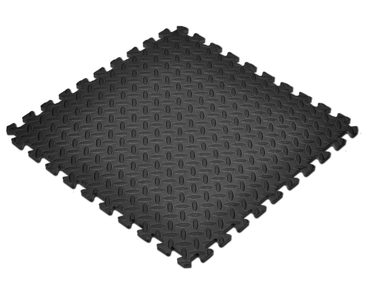Norsk Black 24 in. x 24 in. EVA Foam Diamond Plate Interlocking Tiles (24-Pack)