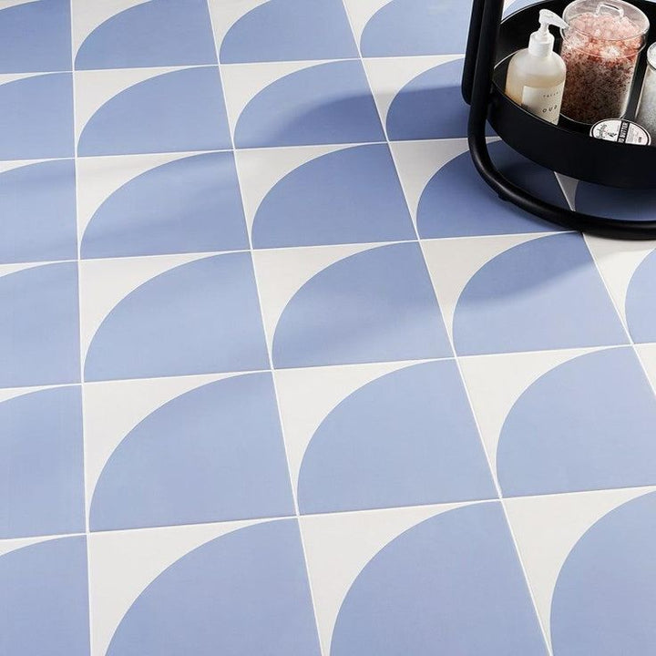 Victoria Crescent Blue 8 in. x 8 in. Matte Porcelain Wall Tile (9 Pieces, 3.87 Sq. Ft. / Case)