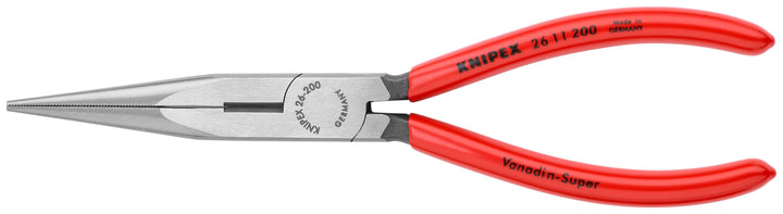 KNIPEX 8-in Long Nose Pliers with Wire Cutter, Model 26 11 200