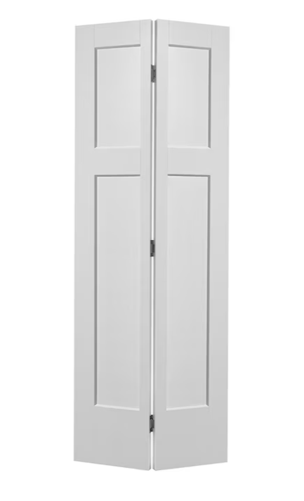 Masonite Winslow 36-in x 80-in Primed 3-panel Craftsman Hollow Core Primed Molded Composite Bifold Door Hardware Included