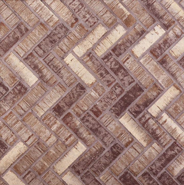 Vintage Oak Thin Brick Herringbone Panel