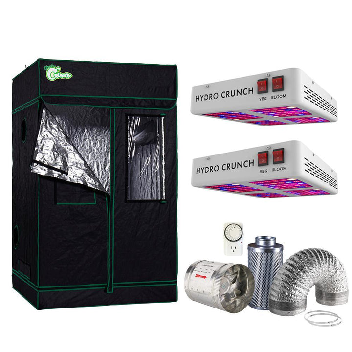 1200-Watt Equivalent Veg/Bloom Full Spectrum LED Plant Grow Light Fixture with Grow Tent and Ventilation System - Super Arbor