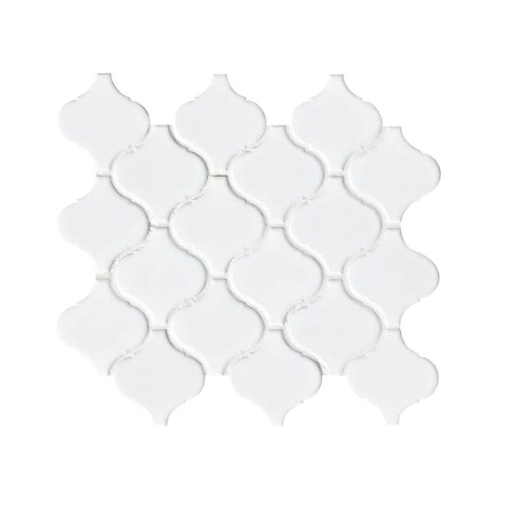 MSI Retro Bianco Arabesque 10.63 in. x 8.84 in. x 6mm Matte Porcelain Mesh-Mounted Mosaic Tile (10.95 sq. ft. / case)