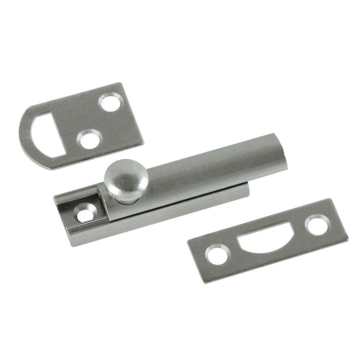 2 in. Satin Nickel Solid Brass Slide Door Bolt - Super Arbor