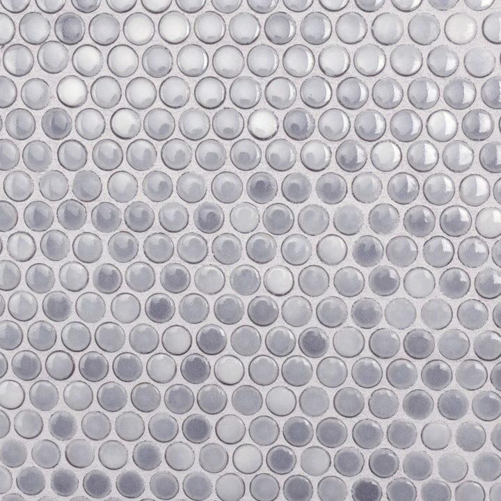 Merola Tile Hudson Penny Round Grey Eye 12 in. x 12 in. Porcelain Mosaic Tile (10.74 sq. ft. / Case)