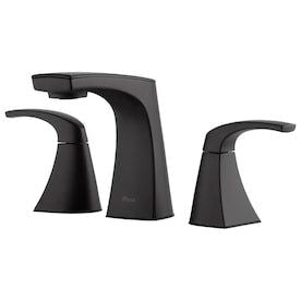 Pfister Karci Matte Black 2-Handle Widespread WaterSense Bathroom Sink Faucet with Drain