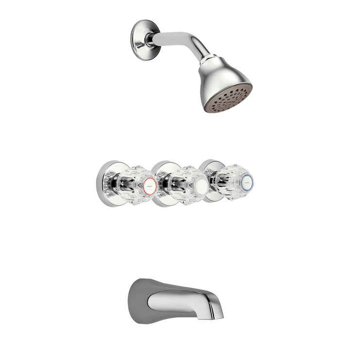 Moen Chateau 3-Handle 1-Spray Tub and Shower Faucet in Chrome, Valve Included (Model 2995EP)