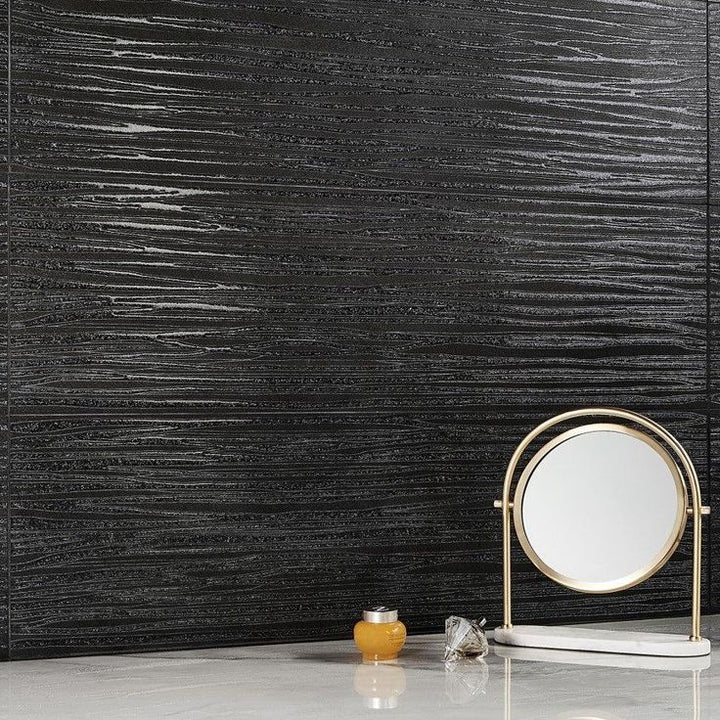 Bond Tile Remnant River Black 11 in. x 40 in. Textured Ceramic Wall Tile (4 Pieces 12.48 Sq. Ft. / Case)