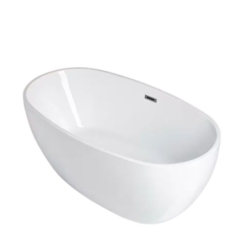 Berck 59 in. Acrylic FlatBottom Double Ended Bathtub with Matte Black Overflow and Drain Included in White