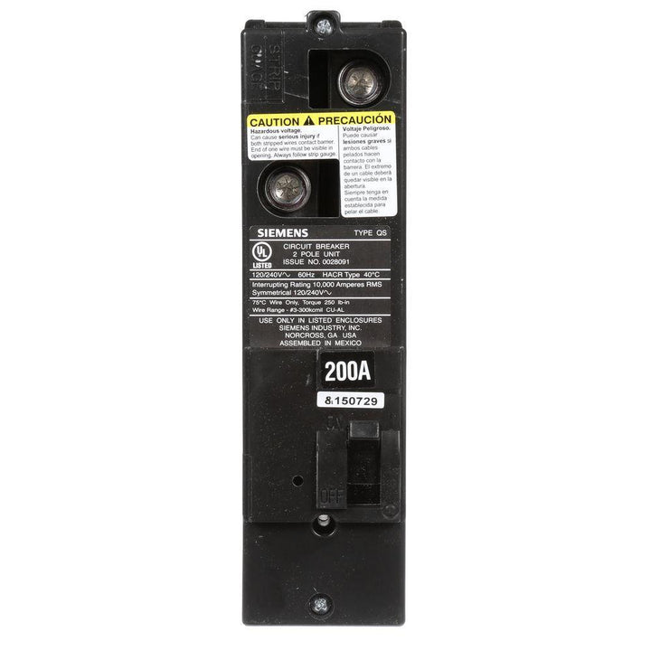 200 Amp Double-Pole 10kA Type QS Multi-Family Main Breaker - Super Arbor