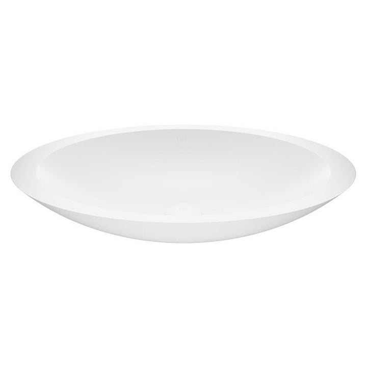 VIGO Wisteria Handmade Matte Stone Oval Vessel Bathroom Sink in Matte White