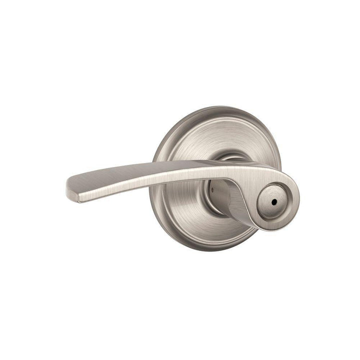 Merano Satin Nickel Privacy Bed/Bath Door Lever - Super Arbor
