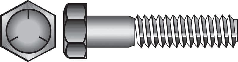 Hillman 1/4 in. D x 2-1/4 in. L Heat-Treated Zinc Steel Hex Head Cap Screw, 100-Pack