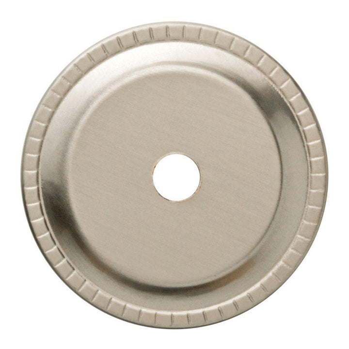 1-1/4 in. Satin Nickel Ribbed Edge Cabinet Knob Backplate - Super Arbor