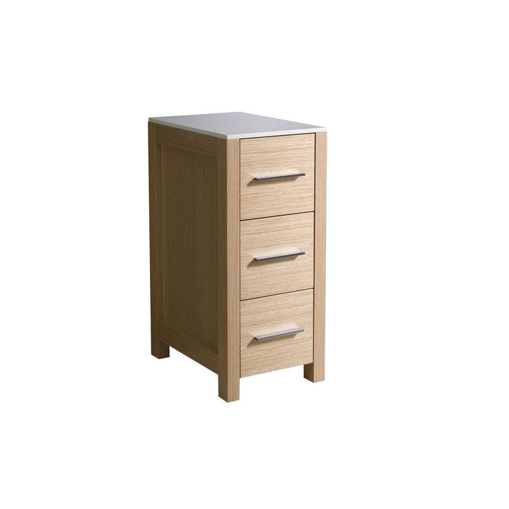 Torino 12 in. W x 28 in. H x 17-3/4 in. D Bathroom Linen Storage Cabinet in Light Oak - Super Arbor