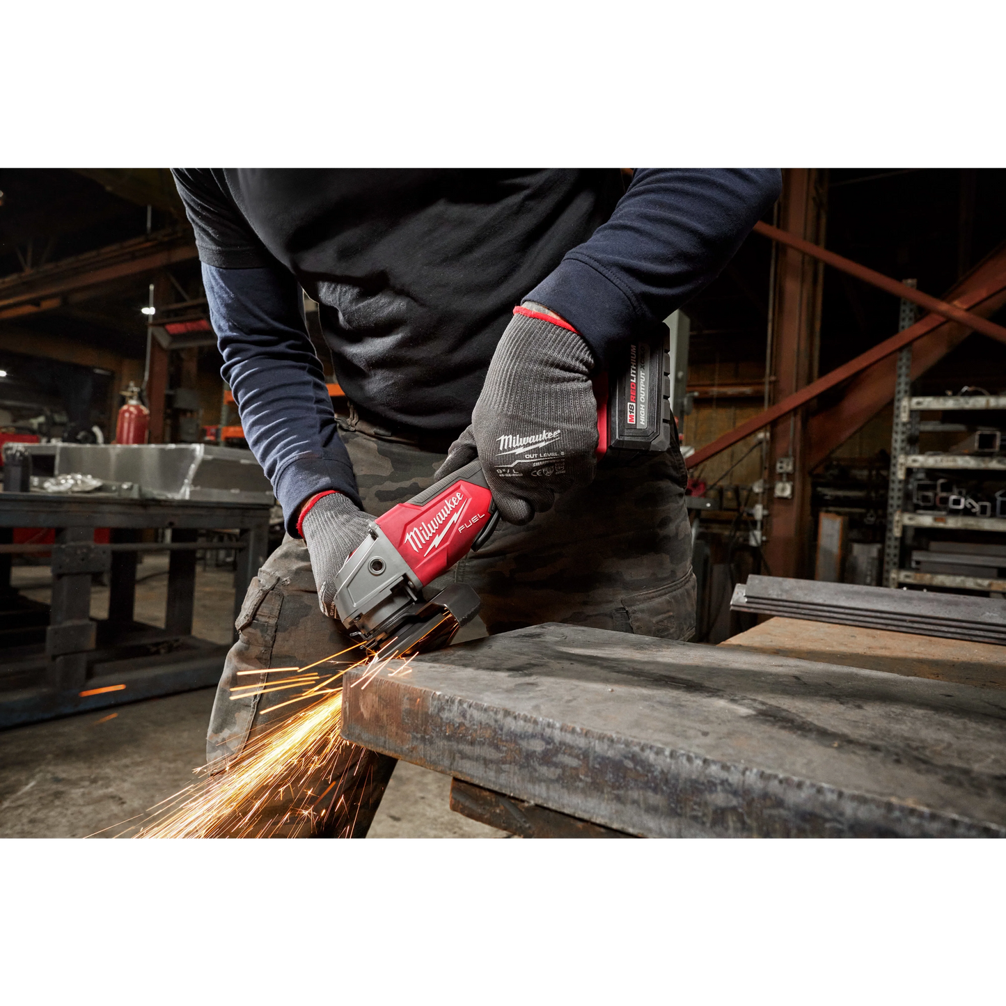 Milwaukee M18 FUEL 18V Brushless Cordless 4-1/2 in./5 in. Braking Angle Grinder, Paddle Switch (2880-20) w/ HIGH OUTPUT Batteries Bundle