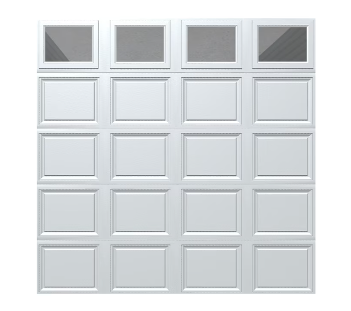 Wayne Dalton Classic Steel Model 9100 9-ft x 7-ft Insulated White Single Garage Door with Windows