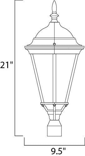 Maxim Lighting Westlake 21-in Outdoor Post Light, White, 60W, Clear Glass