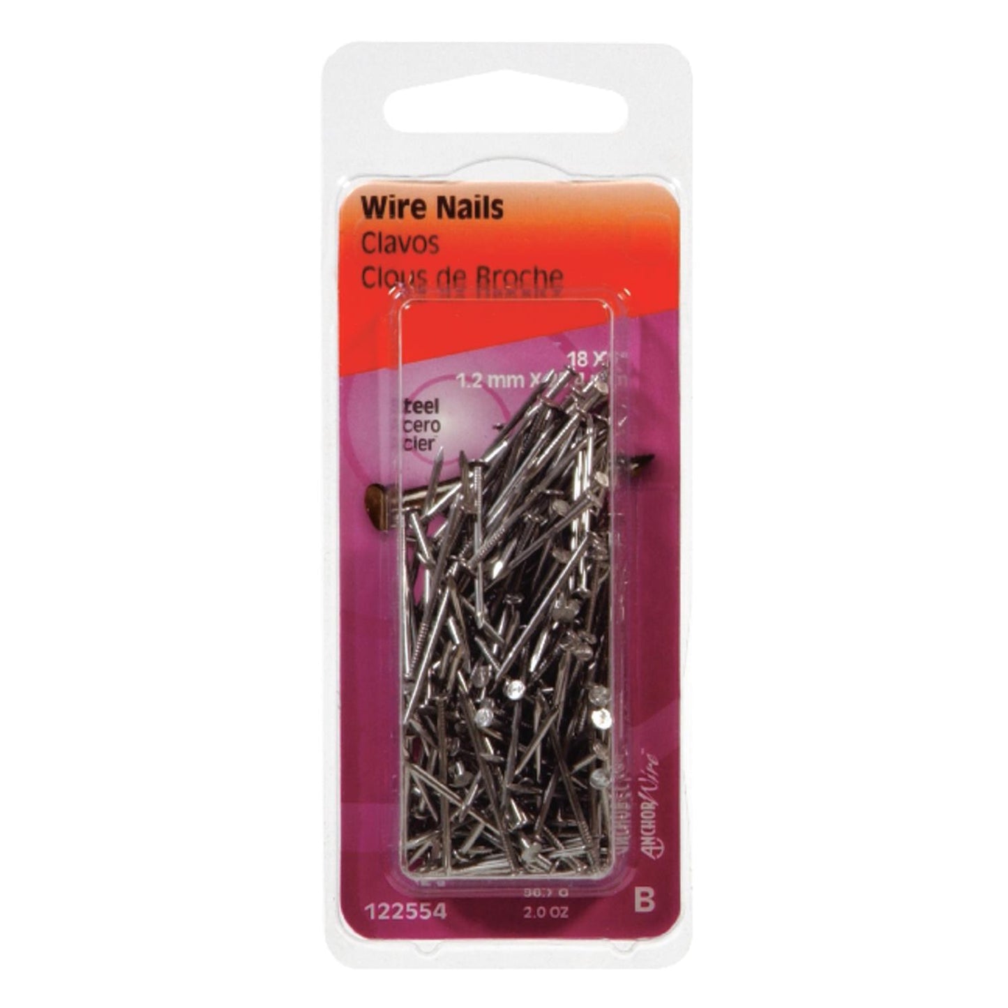 Hillman 1 in. Wire Bright Steel Nail Flat Head