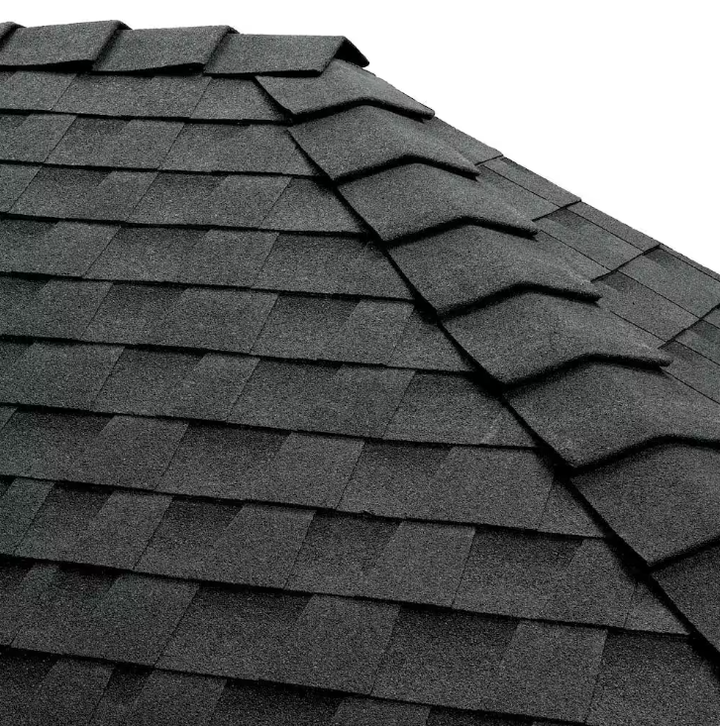 TimberCrest 10 in. W Charcoal Reflector Bullnose Hip and Ridge Cap Shingles (20 lin. ft. per Box) (30-Pieces)