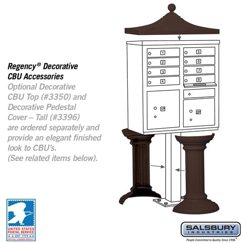 Cluster Box Unit with 8 Doors and 2 Parcel Lockers in Bronze with USPS Access