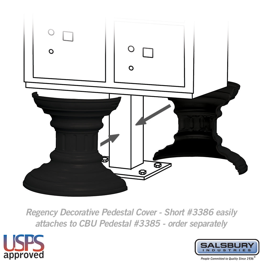 Regency Decorative Pedestal Cover - Short - Black